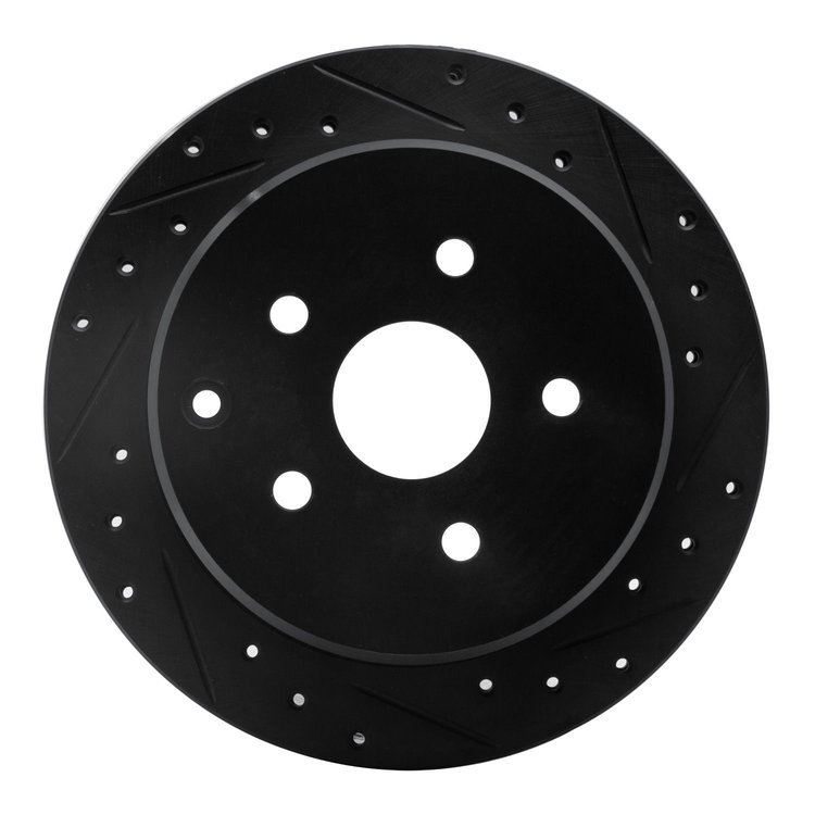633-76101R Drilled/Slotted Brake Rotor [Black], 1986-1997 Lexus/Toyota/Scion, Position: Rear Right