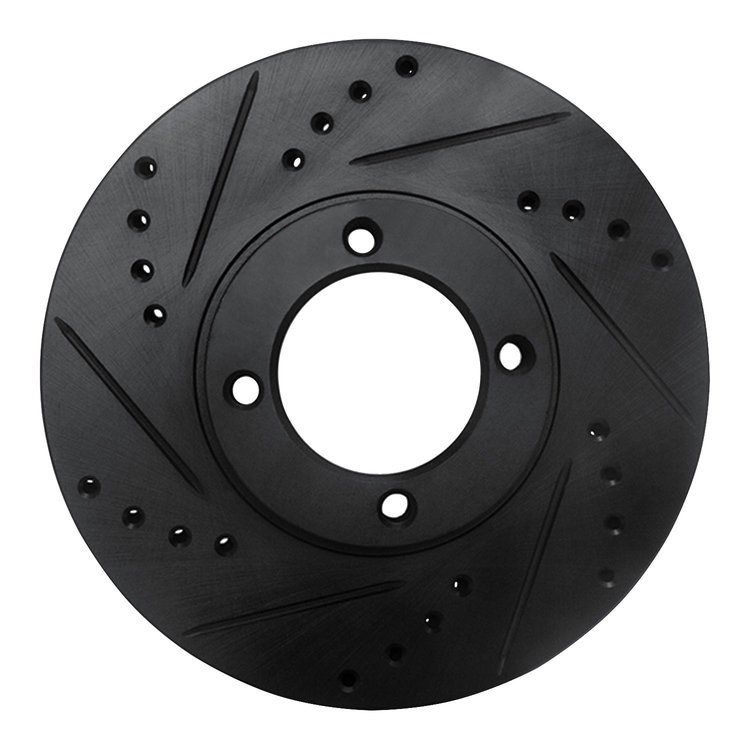 633-76103L Drilled/Slotted Brake Rotor [Black], 1986-1989 Lexus/Toyota/Scion, Position: Front Left