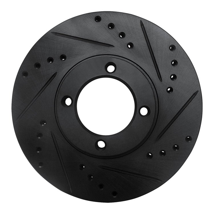 633-76103R Drilled/Slotted Brake Rotor [Black], 1986-1989 Lexus/Toyota/Scion, Position: Front Right