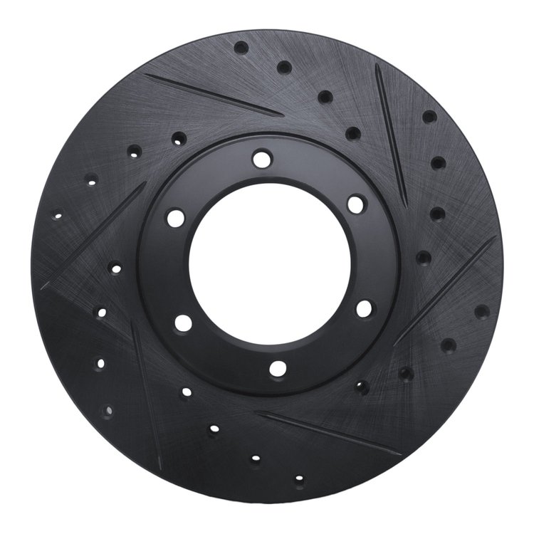 633-76105R Drilled/Slotted Brake Rotor [Black], 1987-1988 Lexus/Toyota/Scion, Position: Front Right