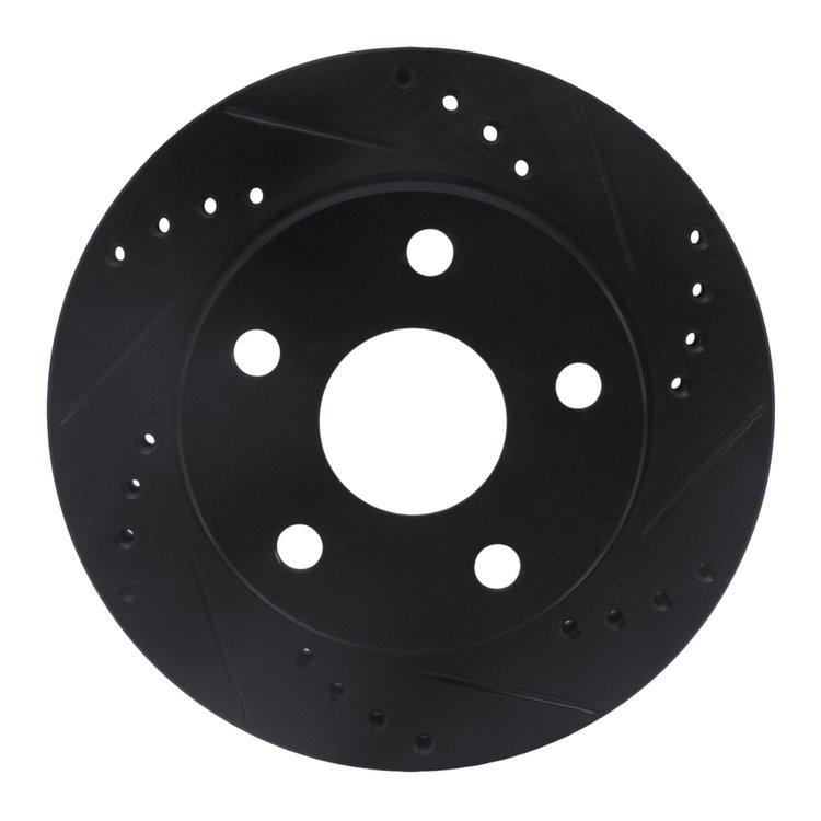 633-76108R Drilled/Slotted Brake Rotor [Black], 1991-1994 Lexus/Toyota/Scion, Position: Front Right