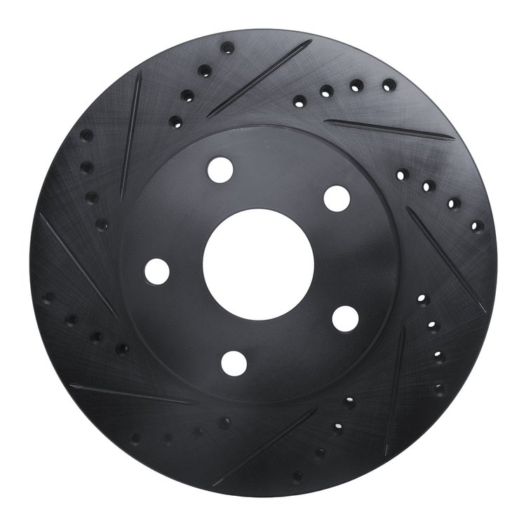 633-76109L Drilled/Slotted Brake Rotor [Black], 1991-1997 Lexus/Toyota/Scion, Position: Front Left