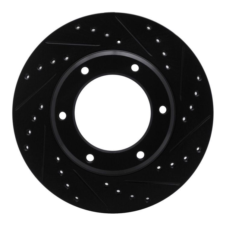 633-76110R Drilled/Slotted Brake Rotor [Black], 1990-1992 Lexus/Toyota/Scion, Position: Front Right