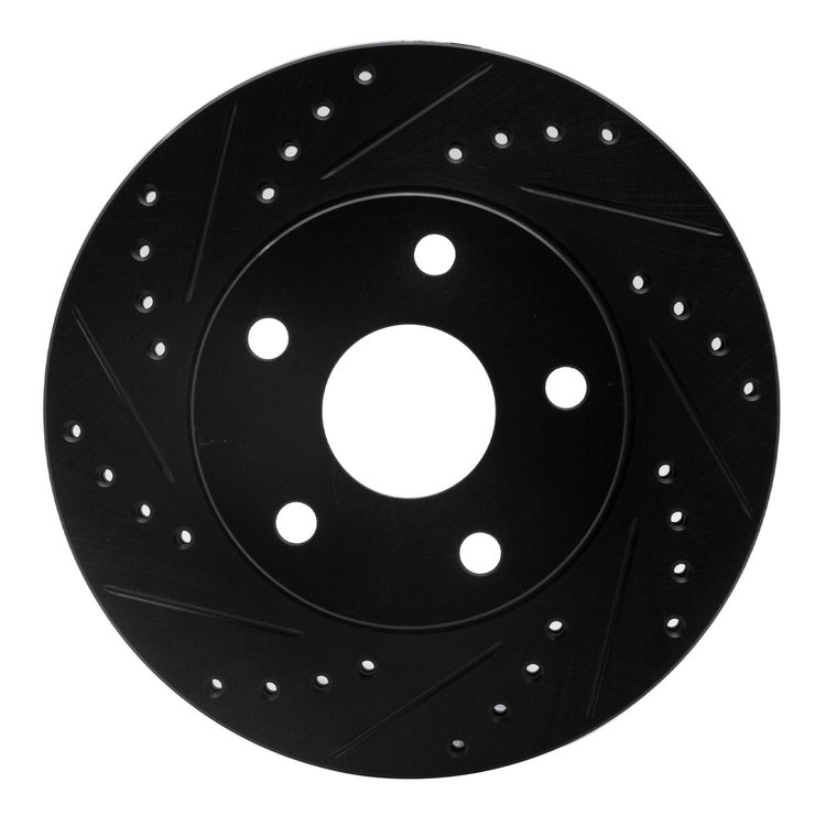 633-76111L Drilled/Slotted Brake Rotor [Black], 1991-1996 Lexus/Toyota/Scion, Position: Front Left
