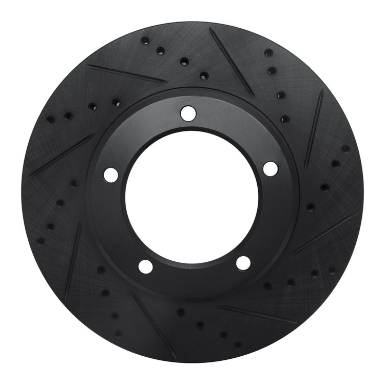 633-76112R Drilled/Slotted Brake Rotor [Black], 1998-2007 Lexus/Toyota/Scion, Position: Front Right