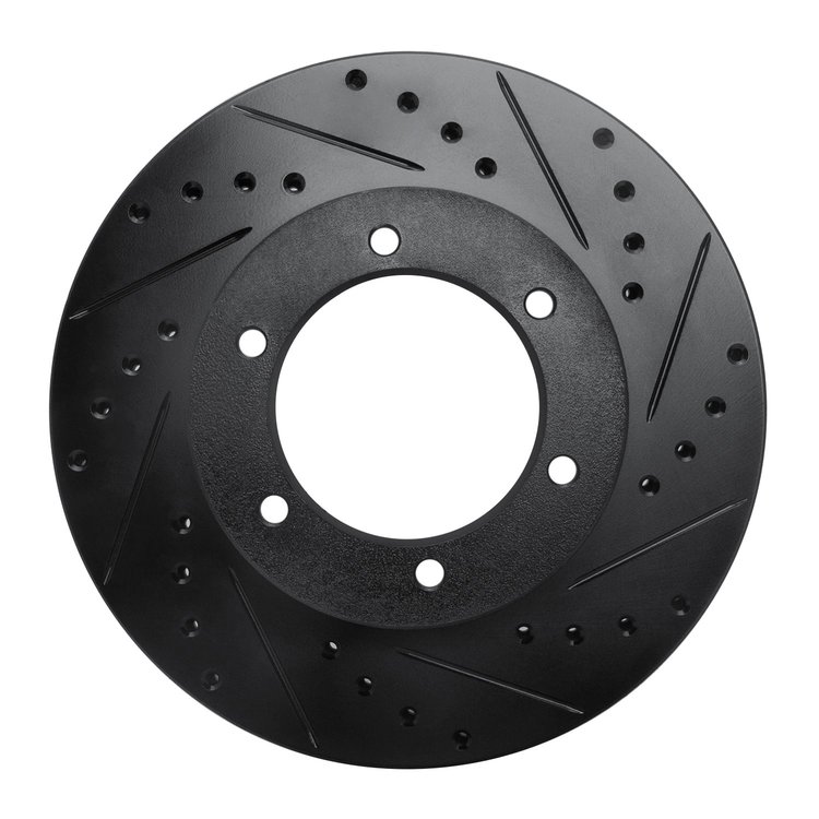 633-76115R Drilled/Slotted Brake Rotor [Black], 1991-1998 Lexus/Toyota/Scion, Position: Front Right