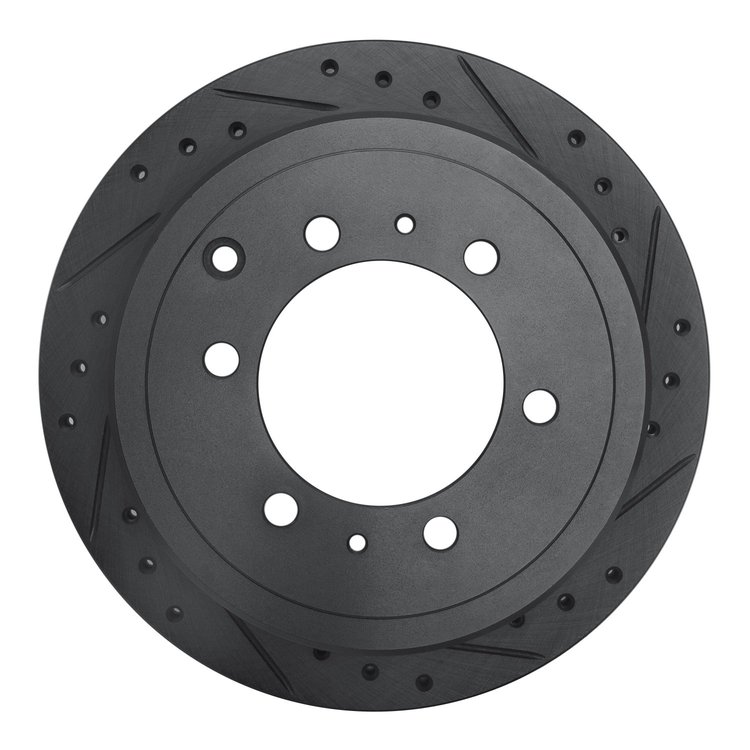 633-76117R Drilled/Slotted Brake Rotor [Black], 1993-1997 Lexus/Toyota/Scion, Position: Rear Right