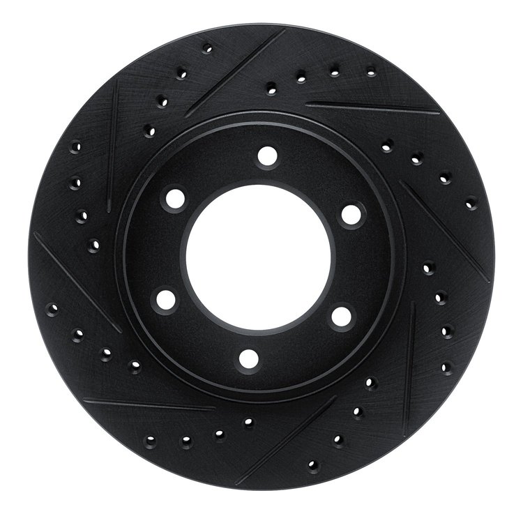 633-76118L Drilled/Slotted Brake Rotor [Black], 1993-1998 Lexus/Toyota/Scion, Position: Front Left