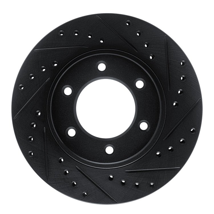 633-76118R Drilled/Slotted Brake Rotor [Black], 1993-1998 Lexus/Toyota/Scion, Position: Front Right