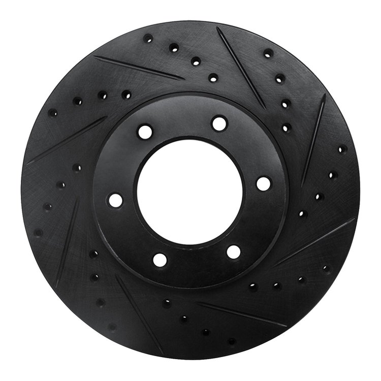 633-76119R Drilled/Slotted Brake Rotor [Black], 1993-1998 Lexus/Toyota/Scion, Position: Front Right
