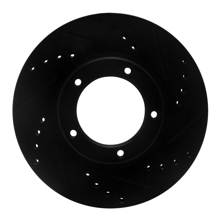 633-76120R Drilled/Slotted Brake Rotor [Black], 1995-2004 Lexus/Toyota/Scion, Position: Front Right
