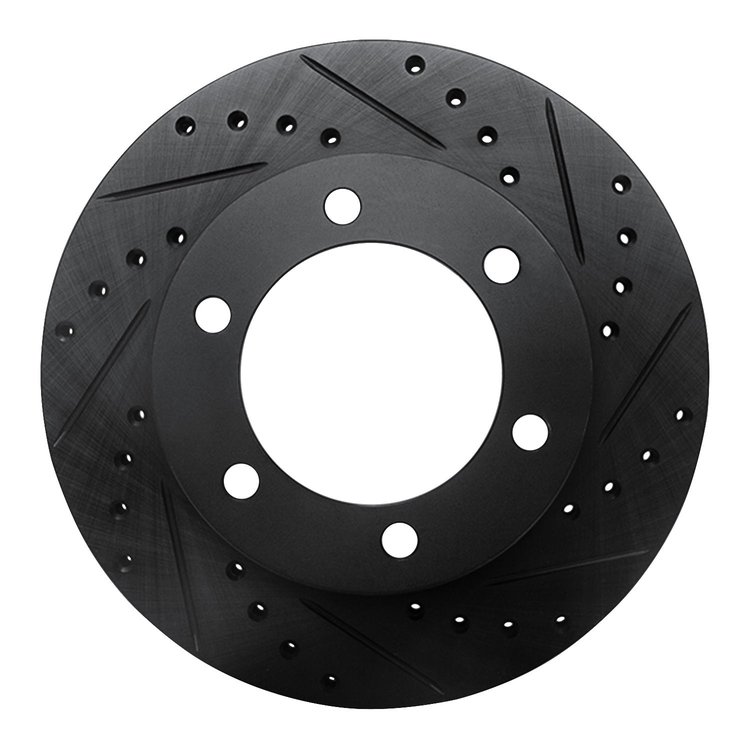 633-76121R Drilled/Slotted Brake Rotor [Black], 1995-2004 Lexus/Toyota/Scion, Position: Front Right