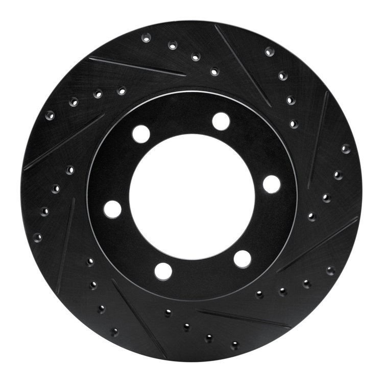 633-76123R Drilled/Slotted Brake Rotor [Black], 1995-2004 Lexus/Toyota/Scion, Position: Front Right