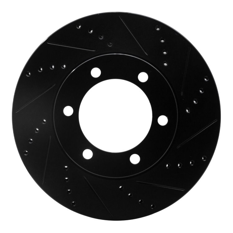 633-76124R Drilled/Slotted Brake Rotor [Black], 2000-2007 Lexus/Toyota/Scion, Position: Front Right