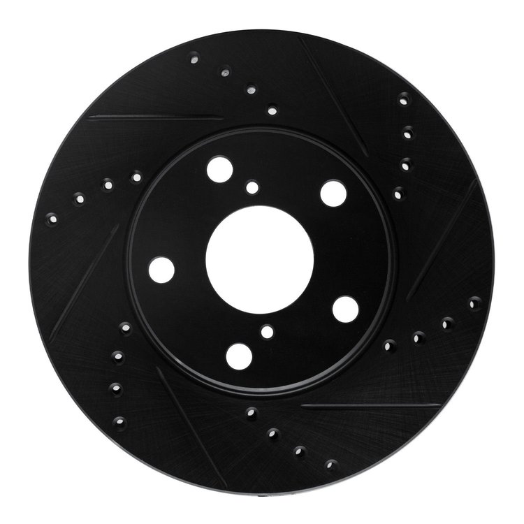 633-76125R Drilled/Slotted Brake Rotor [Black], 2001-2005 Lexus/Toyota/Scion, Position: Front Right