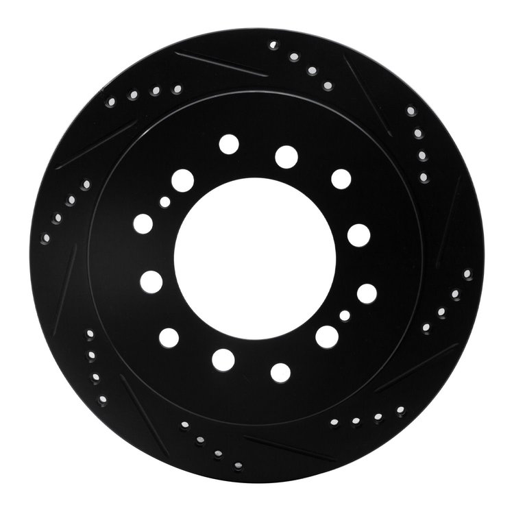 633-76127R Drilled/Slotted Brake Rotor [Black], 2001-2009 Lexus/Toyota/Scion, Position: Rear Right