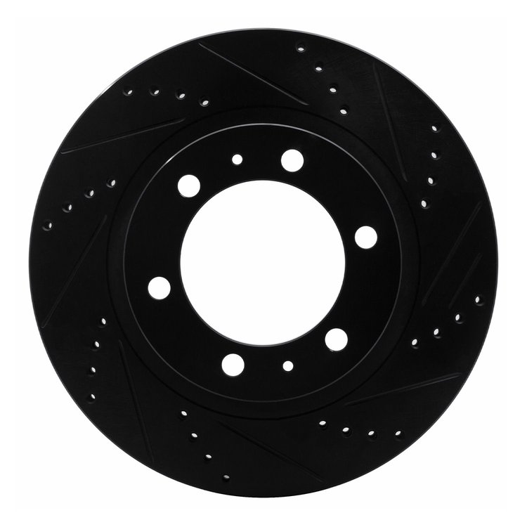 633-76128R Drilled/Slotted Brake Rotor [Black], Fits Select Lexus/Toyota/Scion, Position: Front Right
