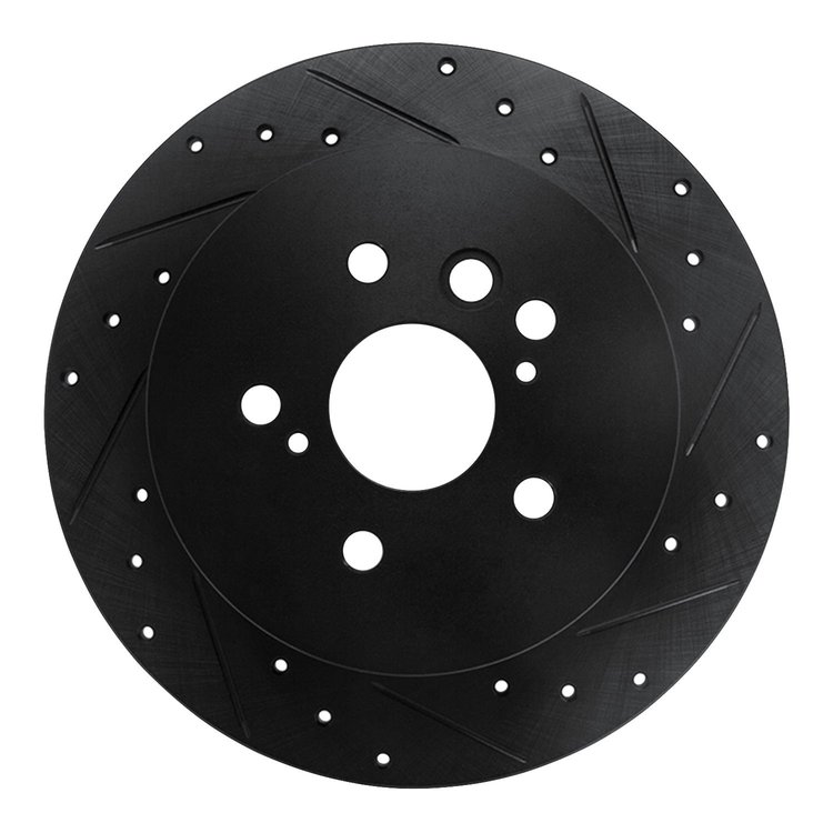 633-76132R Drilled/Slotted Brake Rotor [Black], 2004-2005 Lexus/Toyota/Scion, Position: Rear Right