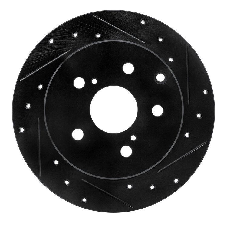 633-76134R Drilled/Slotted Brake Rotor [Black], 2006-2018 Lexus/Toyota/Scion, Position: Rear Right