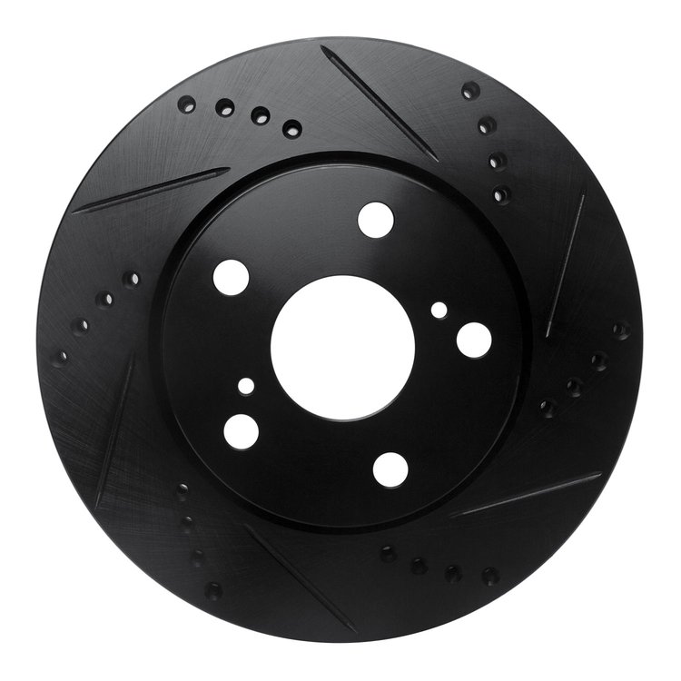 633-76135R Drilled/Slotted Brake Rotor [Black], 2006-2018 Multiple Makes/Models, Position: Front Right