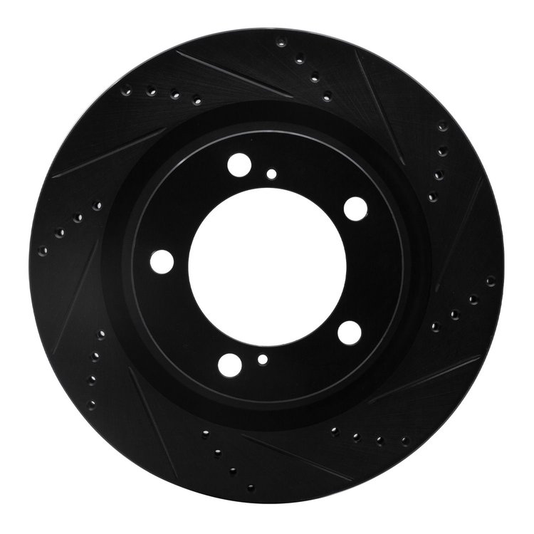 633-76136R Drilled/Slotted Brake Rotor [Black], Fits Select Lexus/Toyota/Scion, Position: Front Right