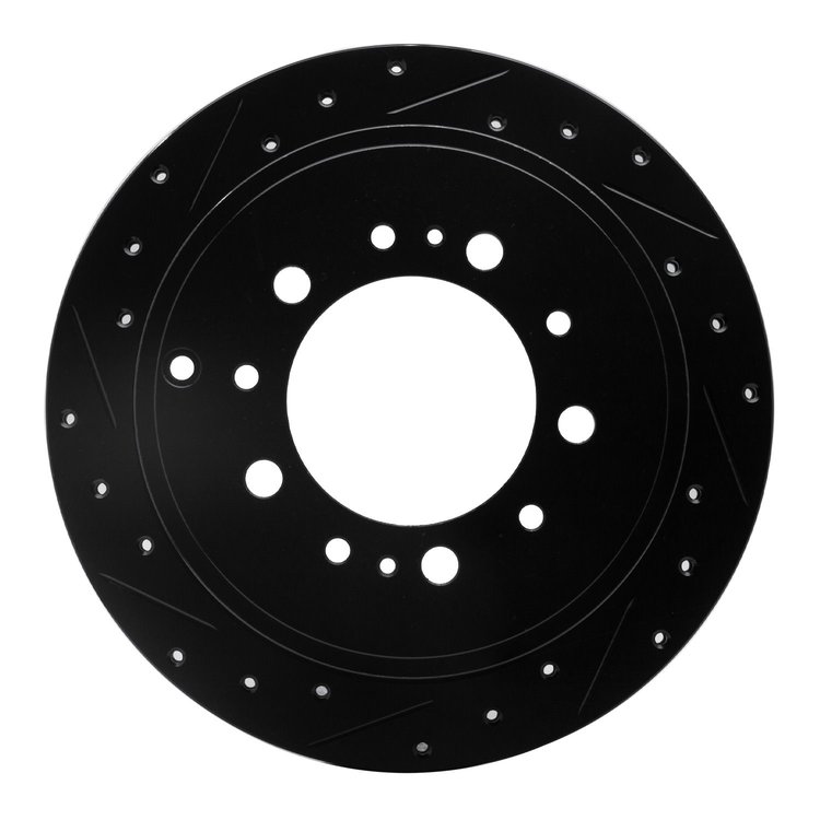 633-76137L Drilled/Slotted Brake Rotor [Black], Fits Select Lexus/Toyota/Scion, Position: Rear Left