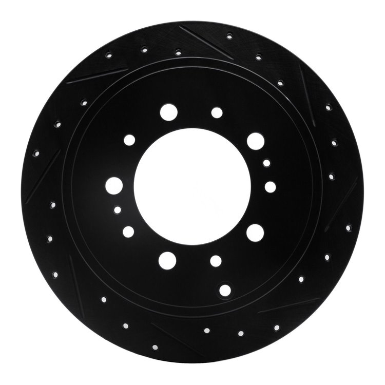633-76137R Drilled/Slotted Brake Rotor [Black], Fits Select Lexus/Toyota/Scion, Position: Rear Right