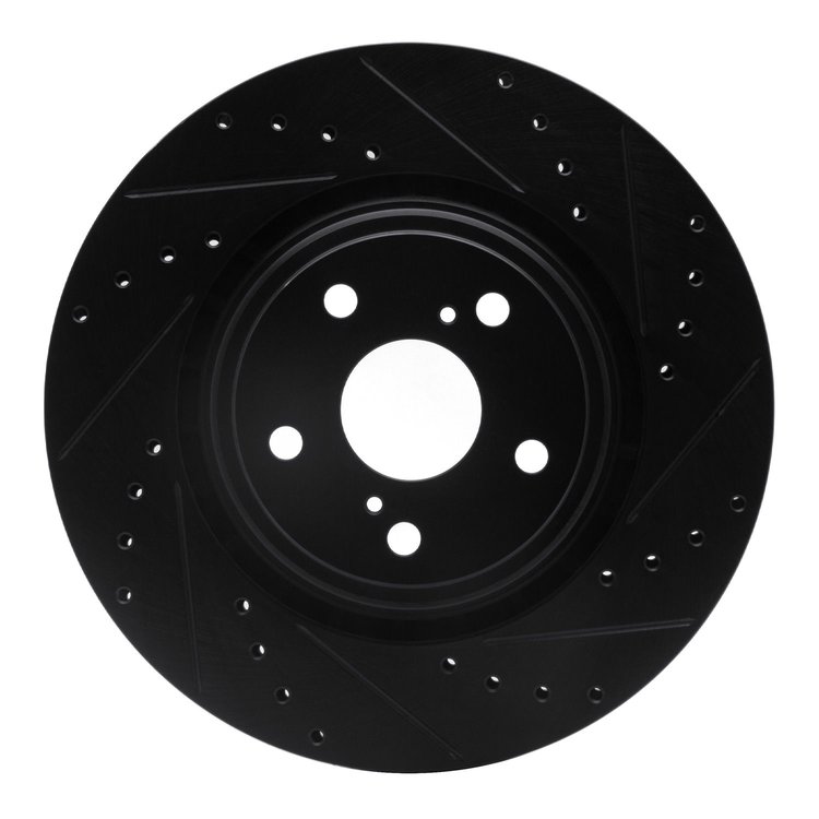 633-76138R Drilled/Slotted Brake Rotor [Black], Fits Select Lexus/Toyota/Scion, Position: Front Right