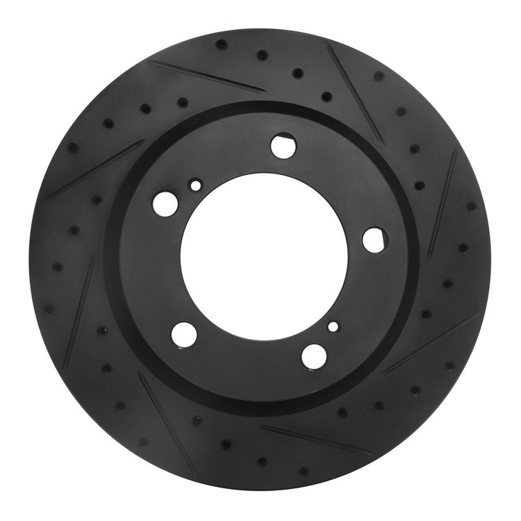 633-76140R Drilled/Slotted Brake Rotor [Black], 2008-2021 Lexus/Toyota/Scion, Position: Front Right