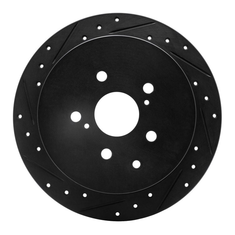633-76141L Drilled/Slotted Brake Rotor [Black], 2010-2020 Lexus/Toyota/Scion, Position: Rear Left