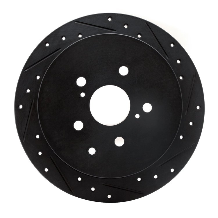 633-76141R Drilled/Slotted Brake Rotor [Black], 2010-2020 Lexus/Toyota/Scion, Position: Rear Right