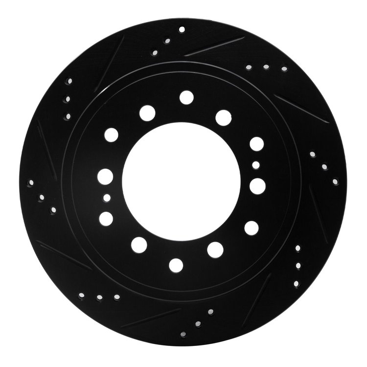 633-76143L Drilled/Slotted Brake Rotor [Black], Fits Select Lexus/Toyota/Scion, Position: Rear Left
