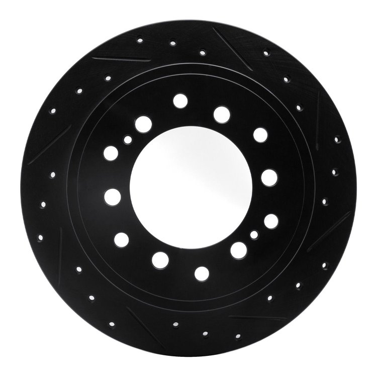 633-76143R Drilled/Slotted Brake Rotor [Black], Fits Select Lexus/Toyota/Scion, Position: Rear Right