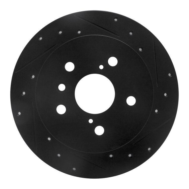 633-76152R Drilled/Slotted Brake Rotor [Black], Fits Select Lexus/Toyota/Scion, Position: Rear Right