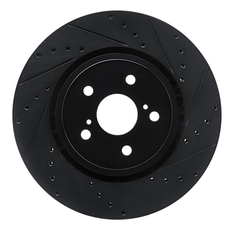 633-76160R Drilled/Slotted Brake Rotor [Black], Fits Select Lexus/Toyota/Scion, Position: Front Right