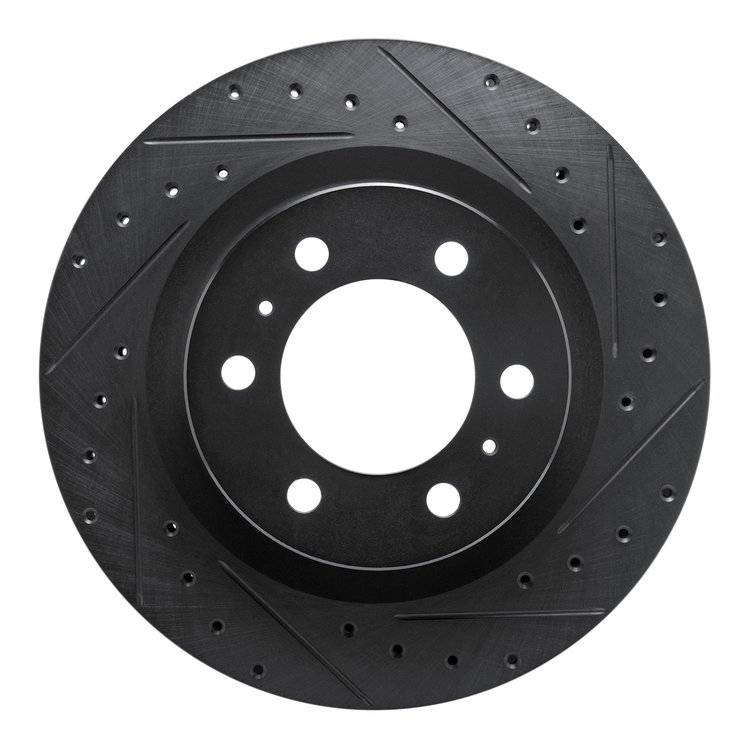 633-76162R Drilled/Slotted Brake Rotor [Black], Fits Select Lexus/Toyota/Scion, Position: Front Right