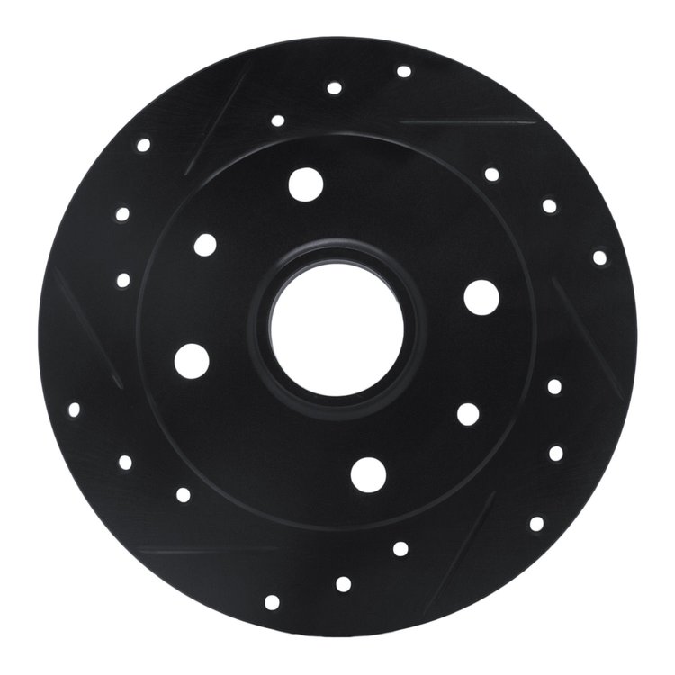 633-80000L Drilled/Slotted Brake Rotor [Black], 1981-1985 Ford/Lincoln/Mercury/Mazda, Position: Rear Left