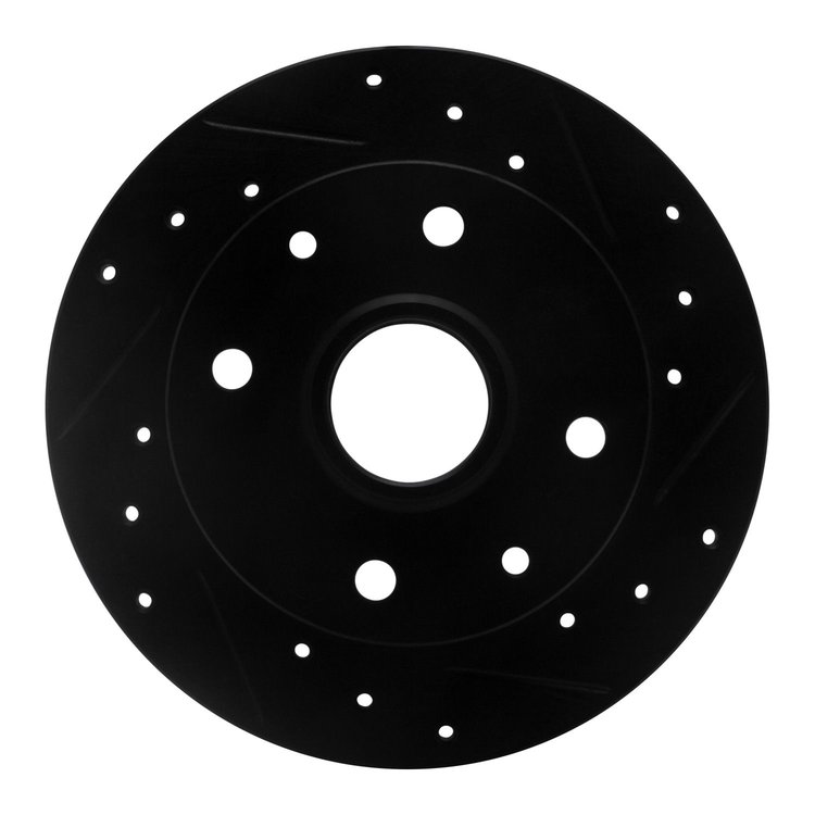 633-80000R Drilled/Slotted Brake Rotor [Black], 1981-1985 Ford/Lincoln/Mercury/Mazda, Position: Rear Right