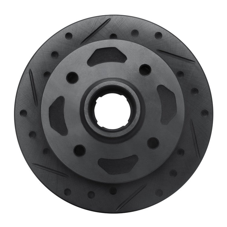 633-80006L Drilled/Slotted Brake Rotor [Black], 1984-1985 Ford/Lincoln/Mercury/Mazda, Position: Front Left