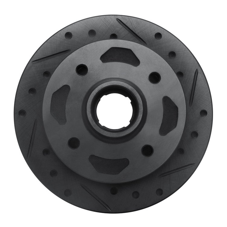 633-80006R Drilled/Slotted Brake Rotor [Black], 1984-1985 Ford/Lincoln/Mercury/Mazda, Position: Front Right