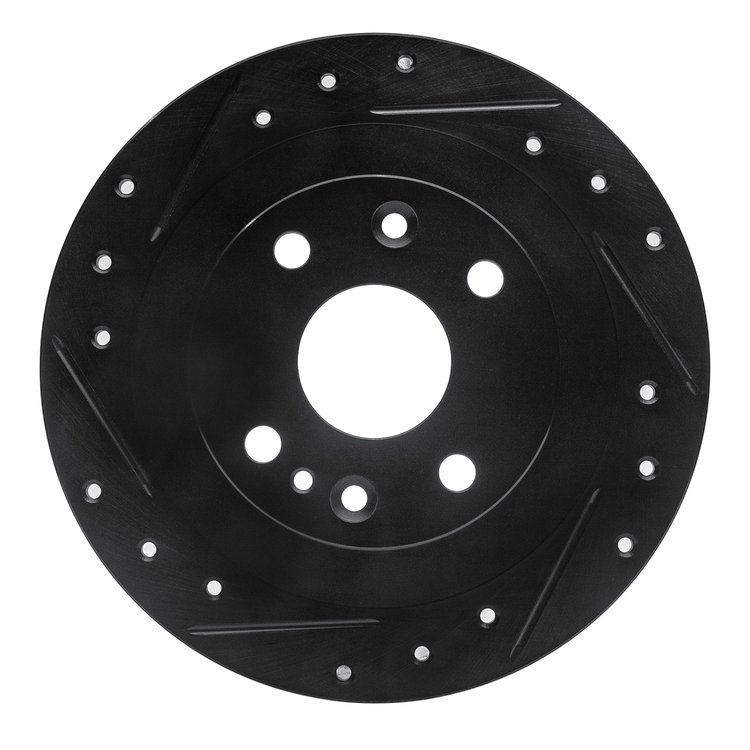 633-80009L Drilled/Slotted Brake Rotor [Black], 1983-1983 Ford/Lincoln/Mercury/Mazda, Position: Front Left