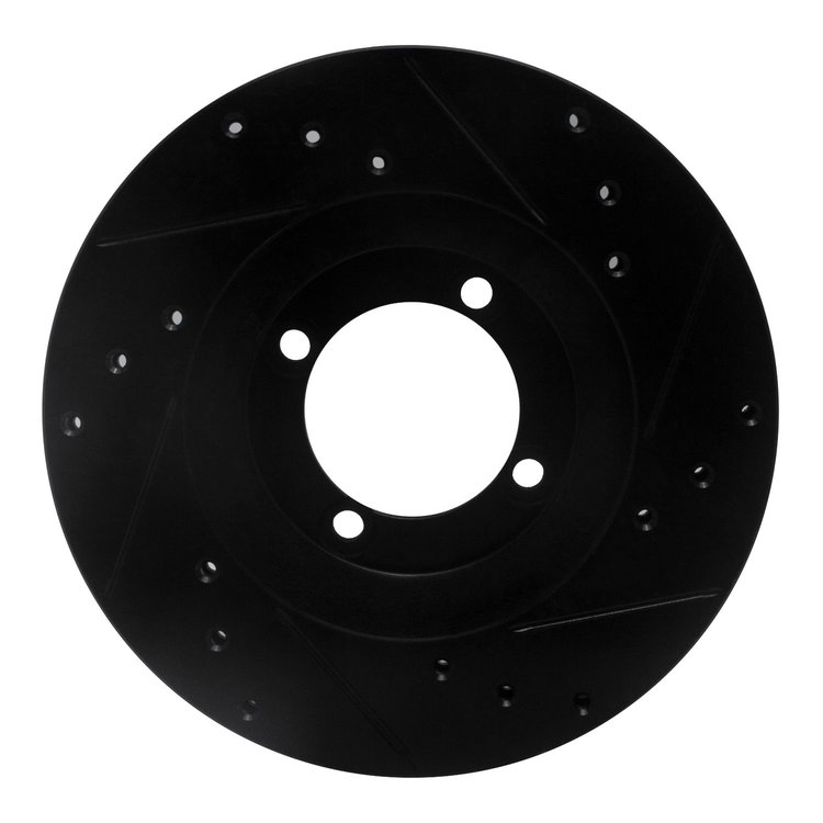 633-80010L Drilled/Slotted Brake Rotor [Black], 1983-1987 Ford/Lincoln/Mercury/Mazda, Position: Front Left