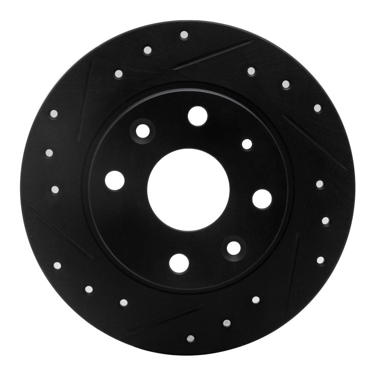 633-80023L Drilled/Slotted Brake Rotor [Black], 1990-1993 Ford/Lincoln/Mercury/Mazda, Position: Rear Left