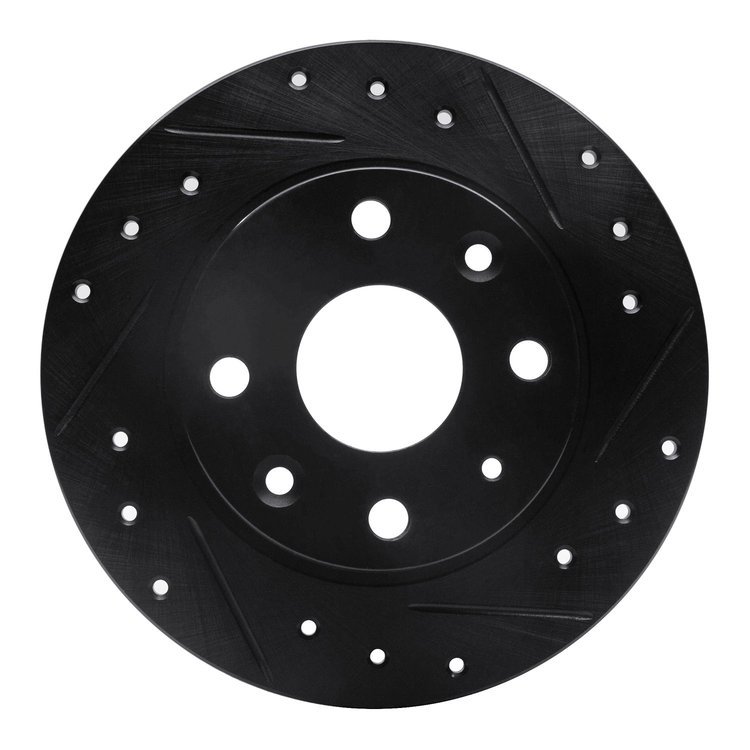 633-80023R Drilled/Slotted Brake Rotor [Black], 1990-1993 Ford/Lincoln/Mercury/Mazda, Position: Rear Right
