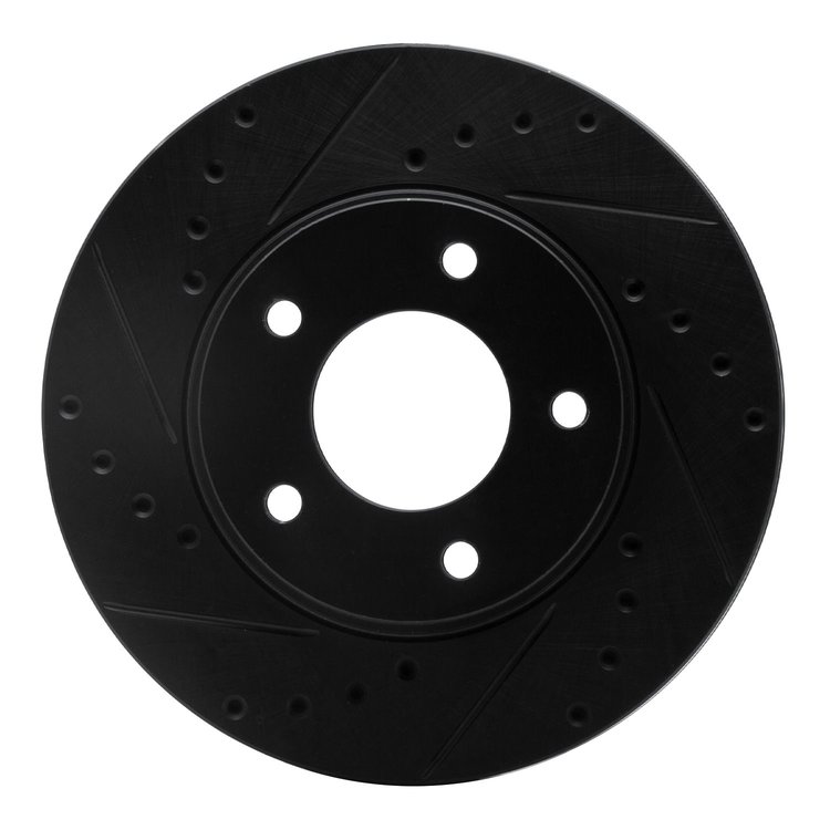 633-80027L Drilled/Slotted Brake Rotor [Black], 1992-2003 Ford/Lincoln/Mercury/Mazda, Position: Front Left