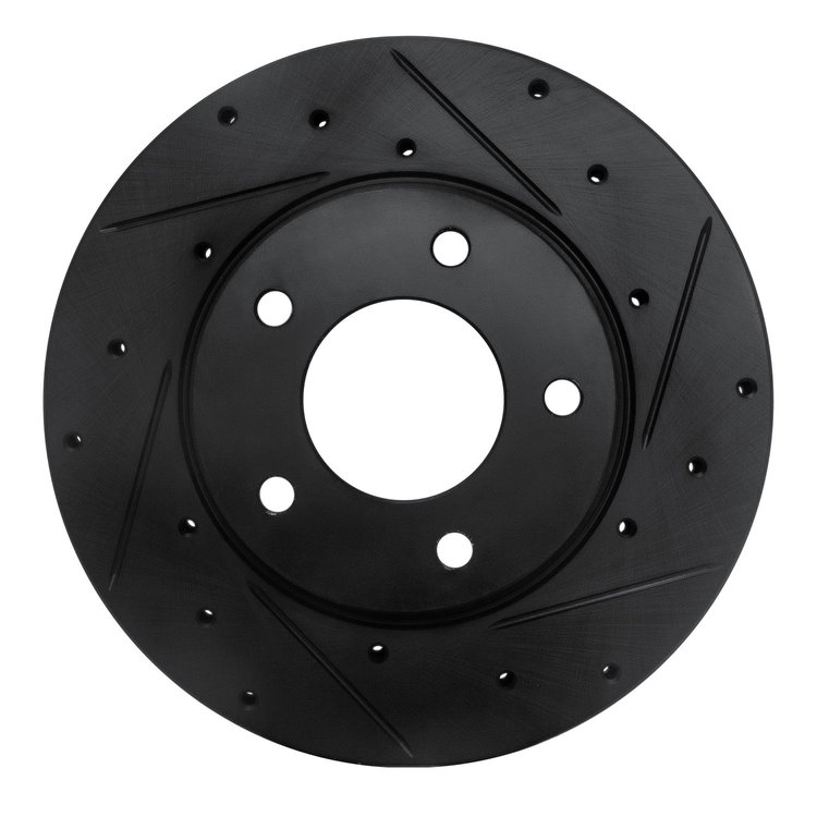 633-80027R Drilled/Slotted Brake Rotor [Black], 1992-2003 Ford/Lincoln/Mercury/Mazda, Position: Front Right