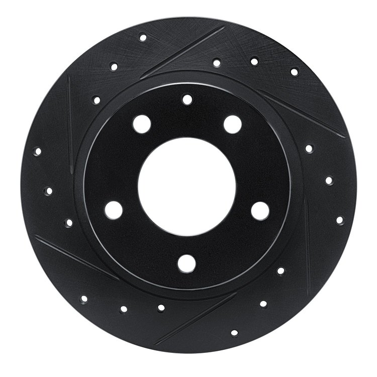633-80029L Drilled/Slotted Brake Rotor [Black], 1993-2003 Ford/Lincoln/Mercury/Mazda, Position: Rear Left