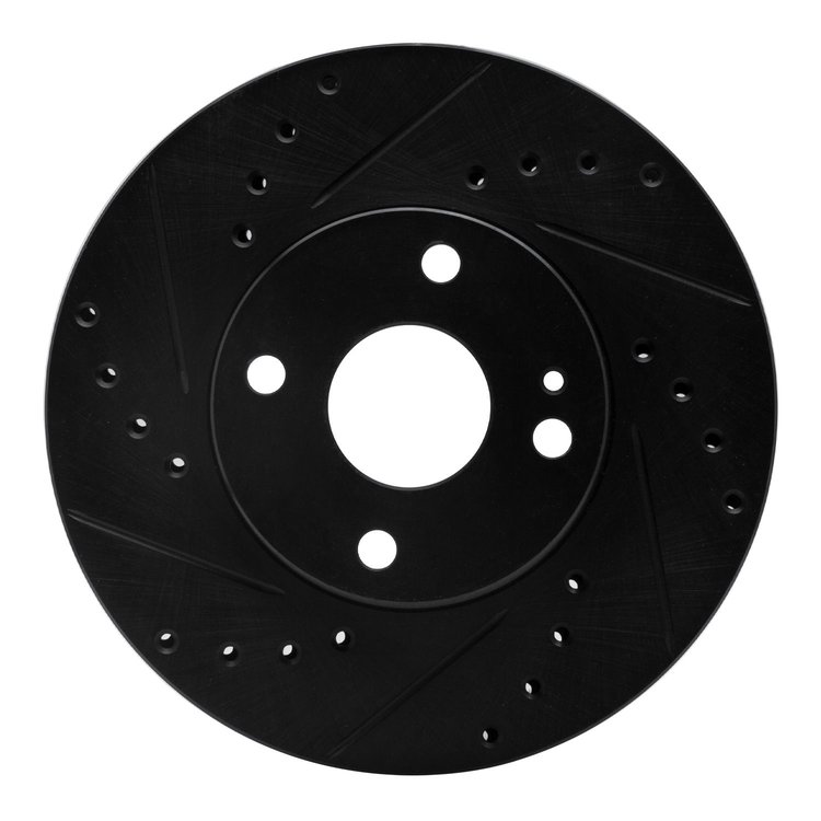 633-80030L Drilled/Slotted Brake Rotor [Black], 1994-2002 Ford/Lincoln/Mercury/Mazda, Position: Front Left