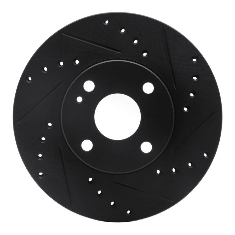 633-80030R Drilled/Slotted Brake Rotor [Black], 1994-2002 Ford/Lincoln/Mercury/Mazda, Position: Front Right