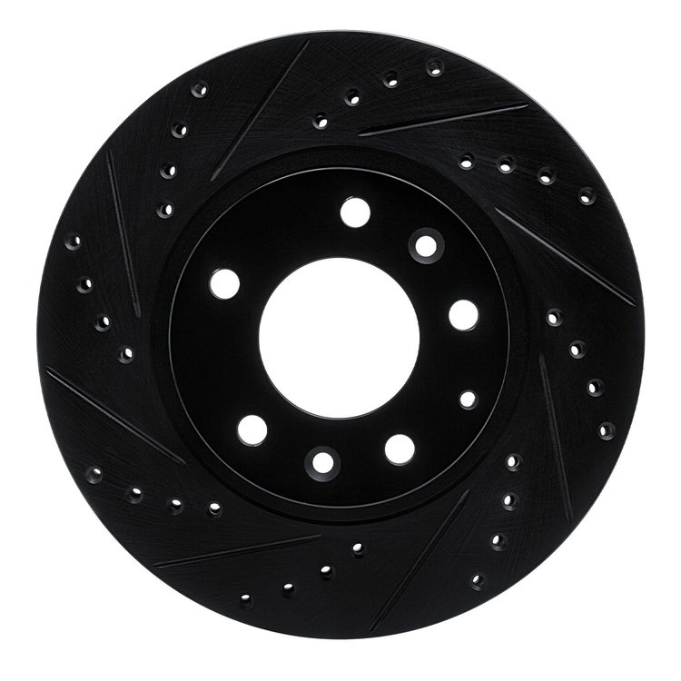 633-80031L Drilled/Slotted Brake Rotor [Black], 1993-1995 Ford/Lincoln/Mercury/Mazda, Position: Front Left